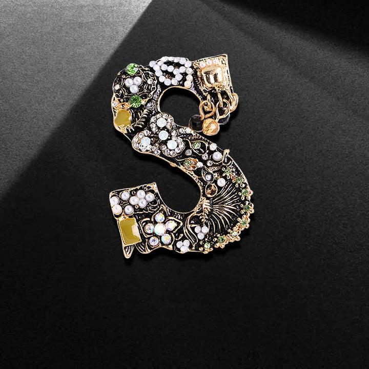 Spilla unisex con lettera in perle barocche - S - image 5