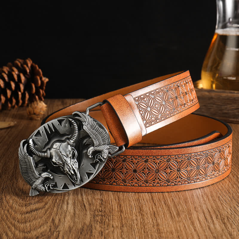 Cintura in pelle vintage Bull &amp; Dual Eagles da uomo
