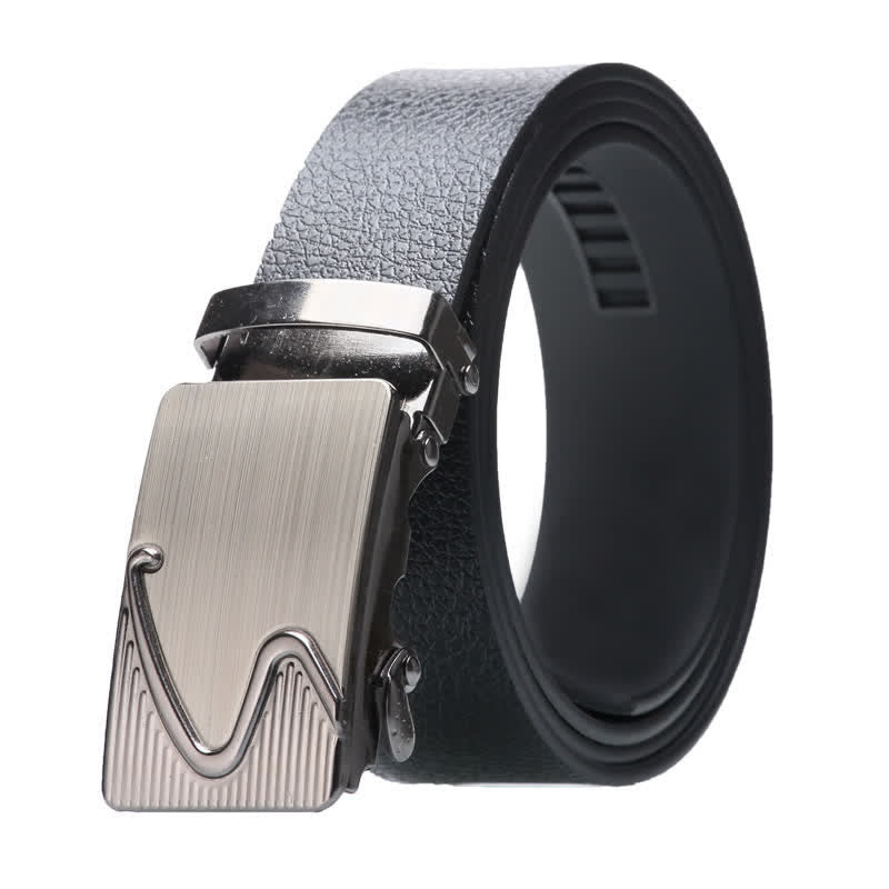Cintura da uomo in pelle nera con fibbia automatica - Stile n. 11 - Argento - 42 - image 21