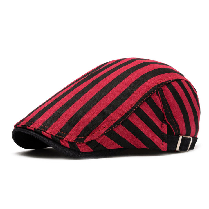Cappello basco a righe e quadri in puro cotone, moda primavera ed estate - Striscia rossa - Regolabile (22"-24") - image 14