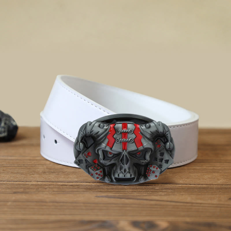 Cintura in pelle con fibbia Joker Clown Skull fai da te da uomo