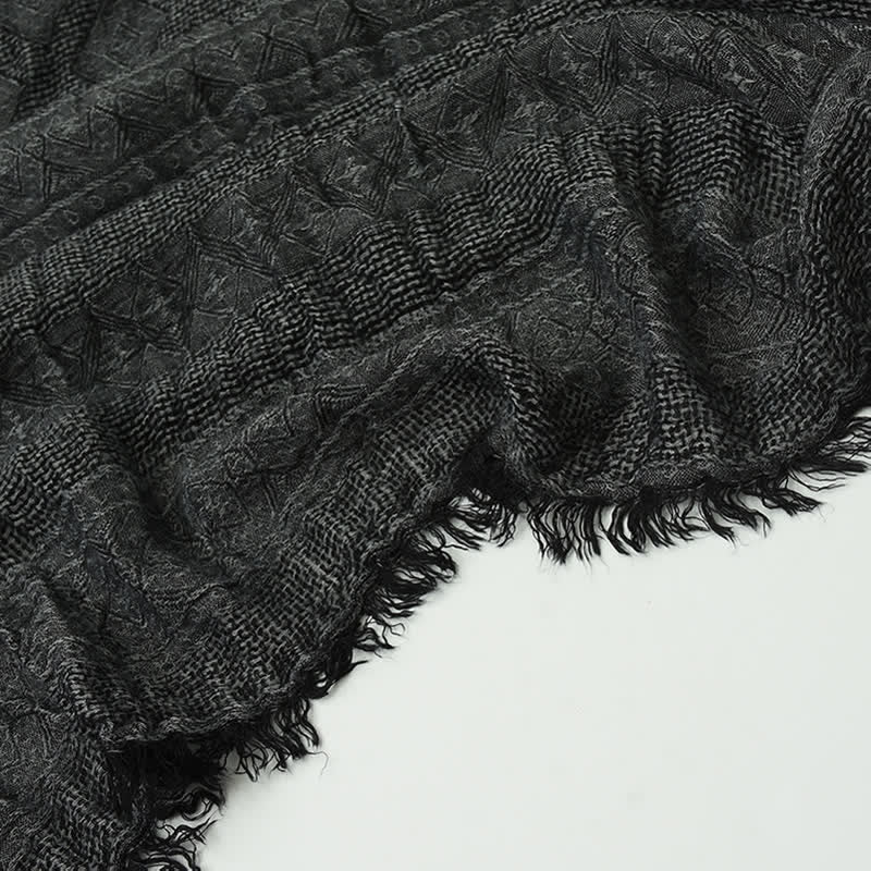 Sciarpa da uomo versatile con bordo grezzo a quadri a rombi - image 6