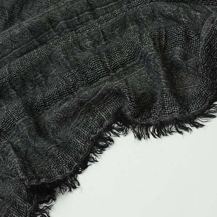Sciarpa da uomo versatile con bordo grezzo a quadri a rombi - image 6