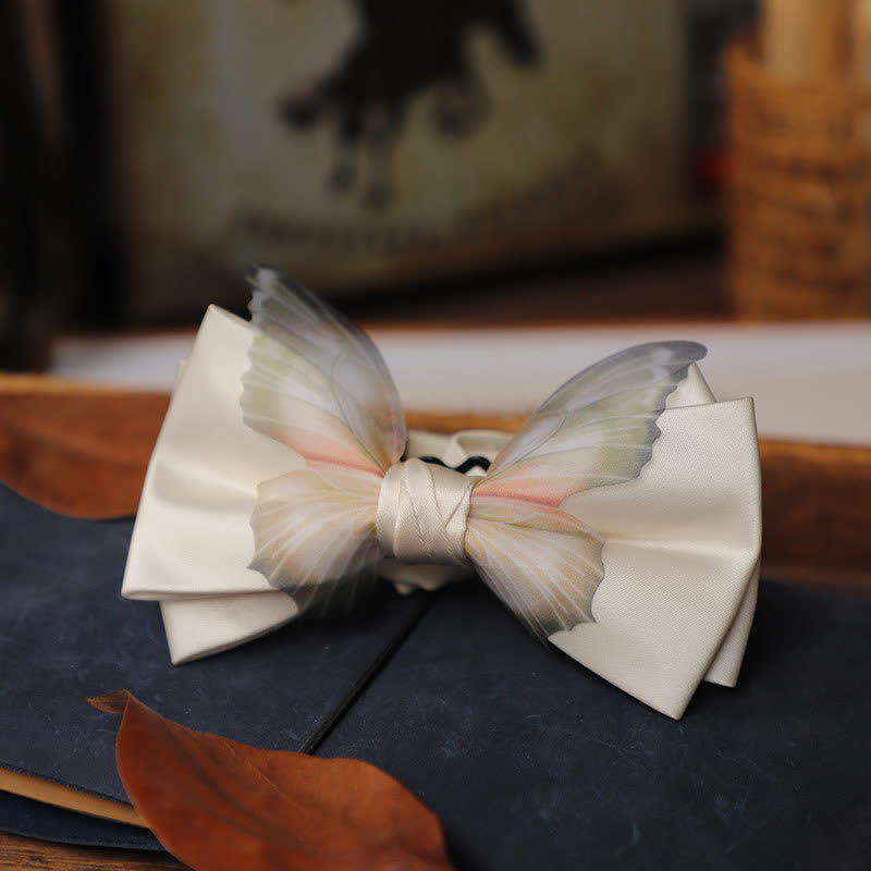 Set da taschino con papillon e fazzoletto da taschino a farfalla in organza vintage da uomo