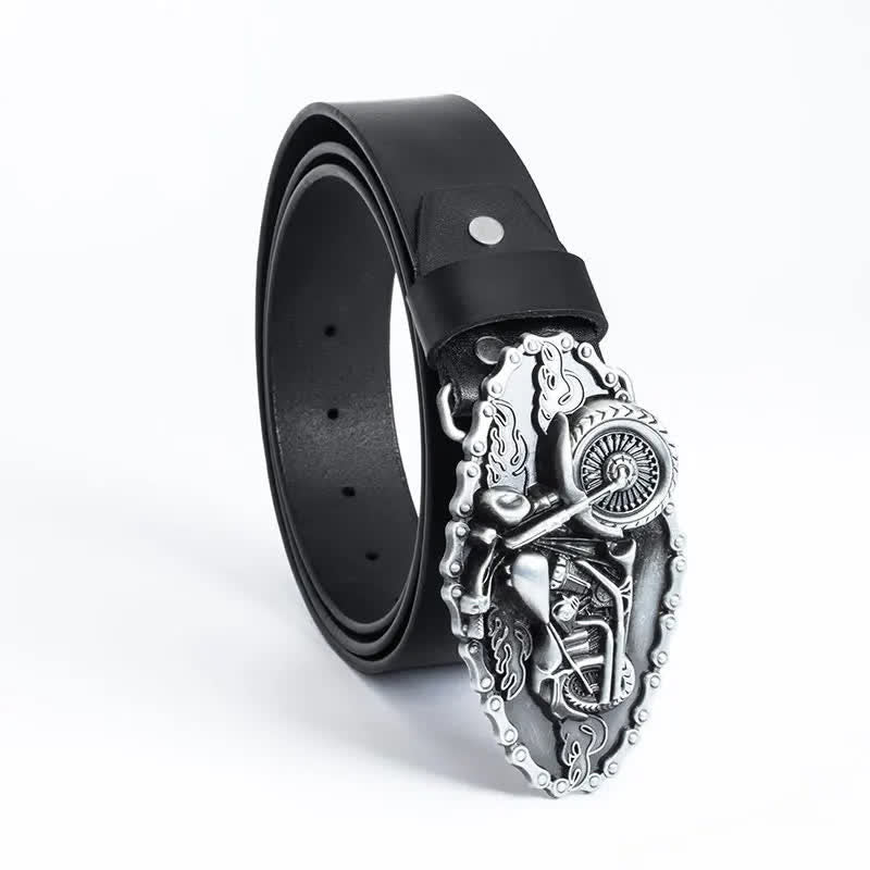 Cintura in pelle da motociclista punk da uomo