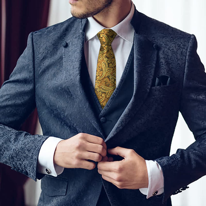Set di 3 cravatte classiche da uomo con motivo Paisley floreale 