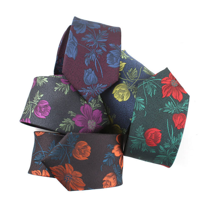 Cravatta da uomo con fiore e gambo