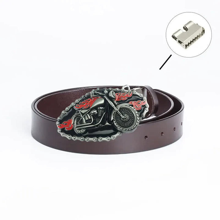Cintura in pelle da motociclista punk da uomo - Legatura di ferro - Marrone / Nero - 46 - image 23