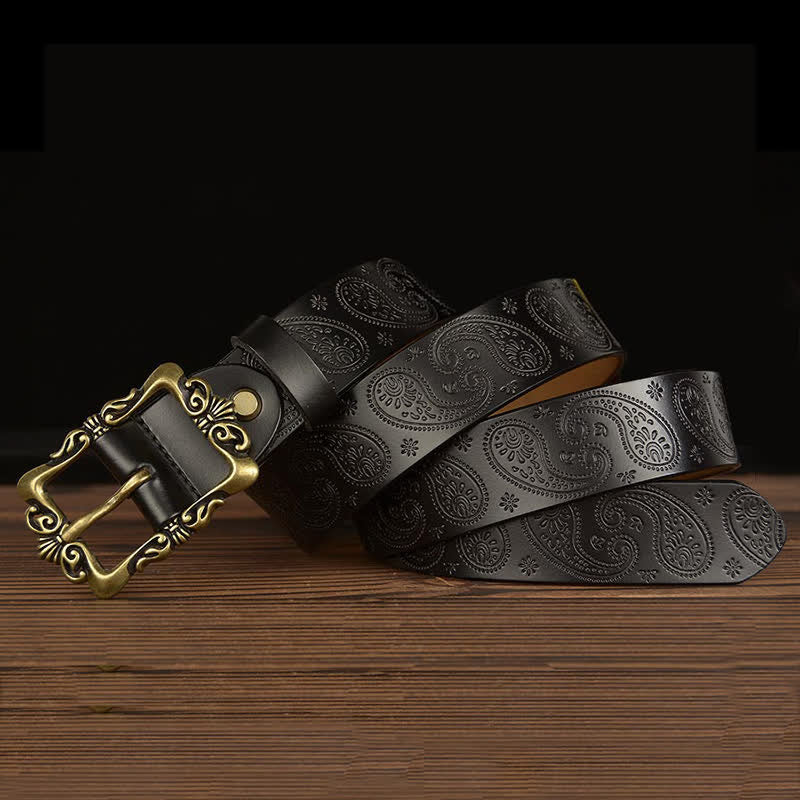 Cintura decorativa in pelle floreale retrò da donna