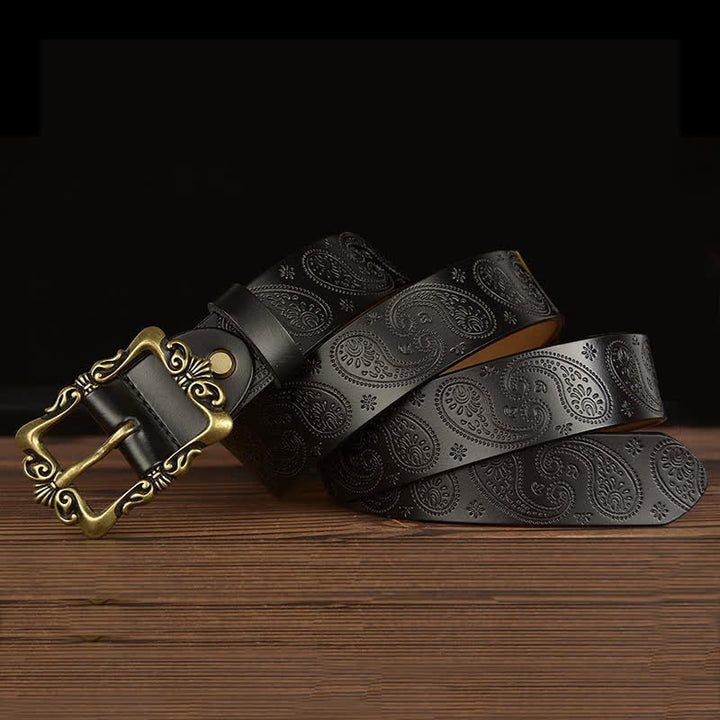 Cintura decorativa in pelle floreale retrò da donna
