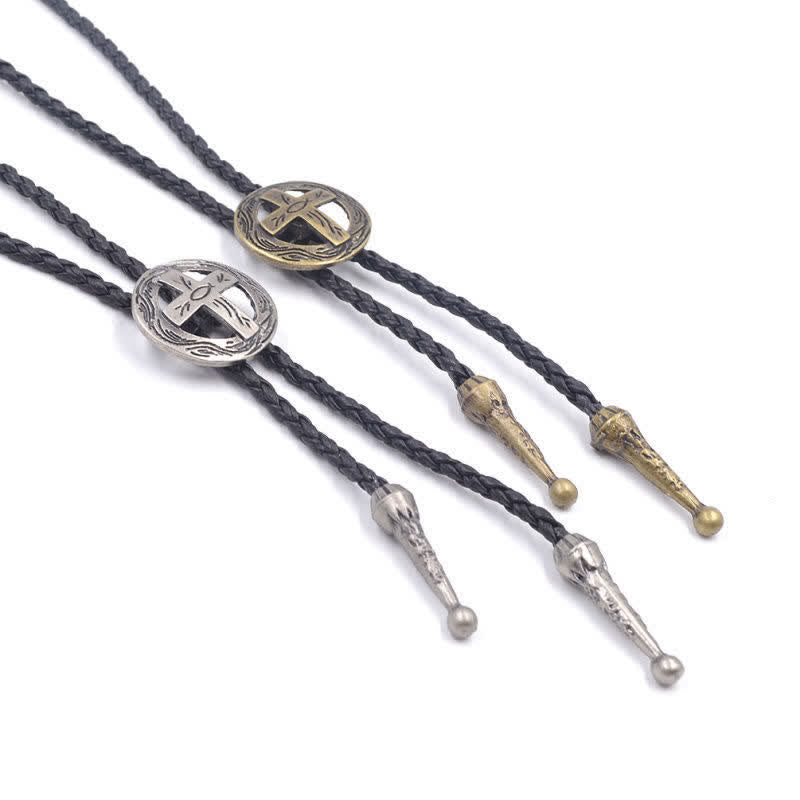 Accessori per magliette retrò Cerchio Croce Bolo Tie - image 4