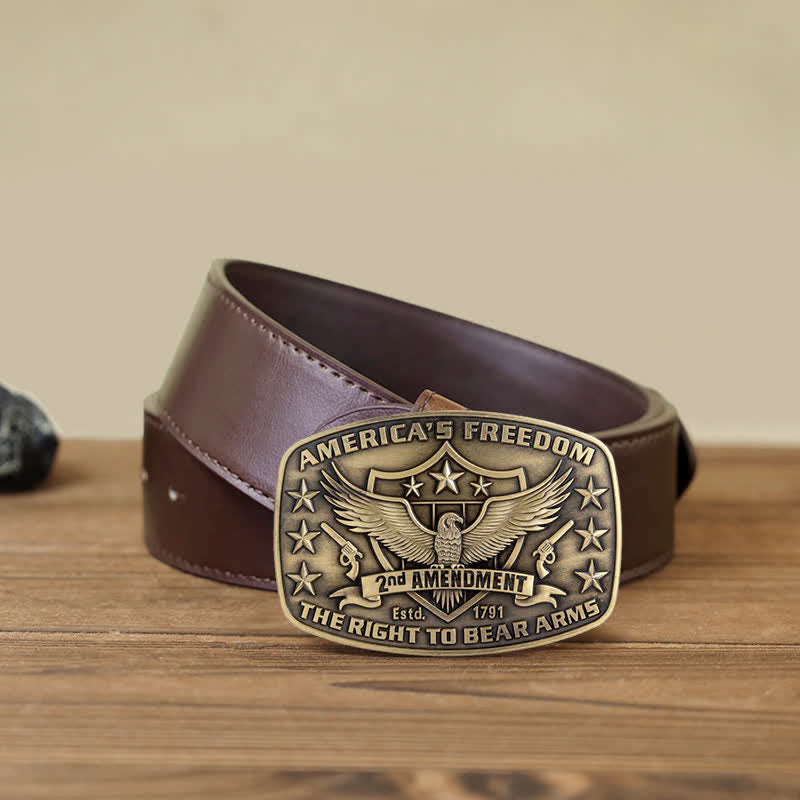 Cintura in pelle con fibbia America's Freedom Eagle fai da te da uomo