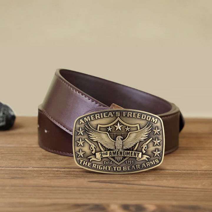 Cintura in pelle con fibbia America's Freedom Eagle fai da te da uomo