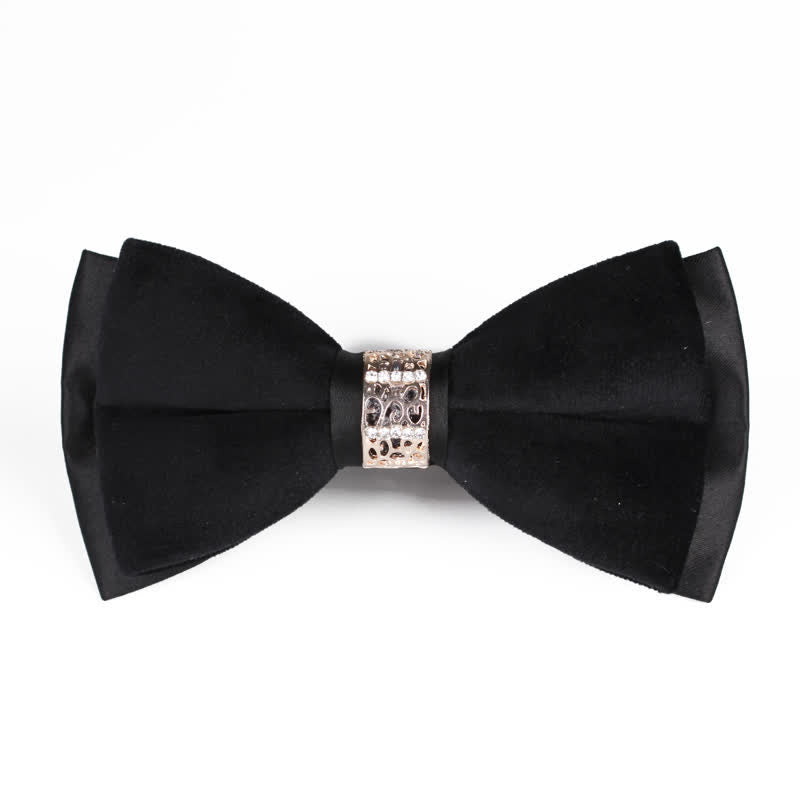 Papillon in velluto patchwork con strass da uomo