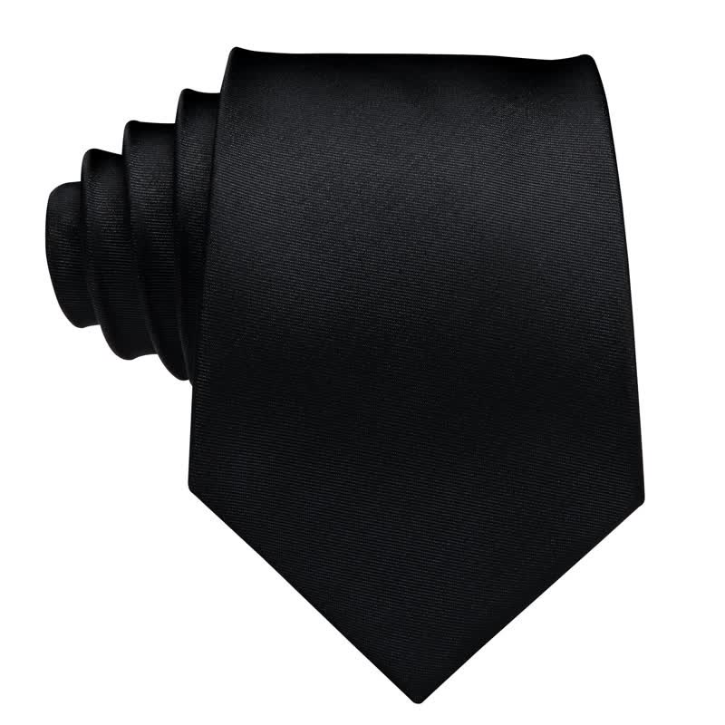 Set di 3 cravatte da uomo nere di colore nobile