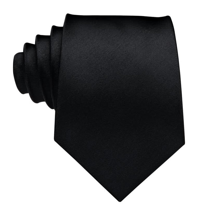 Set di 3 cravatte da uomo nere di colore nobile