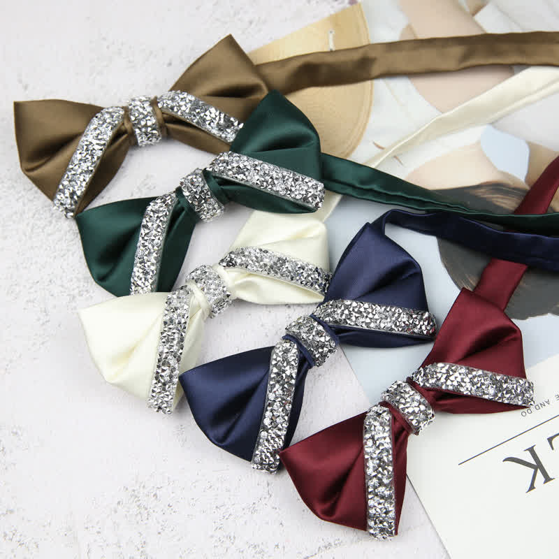 Papillon da sposa con strass scintillanti da uomo