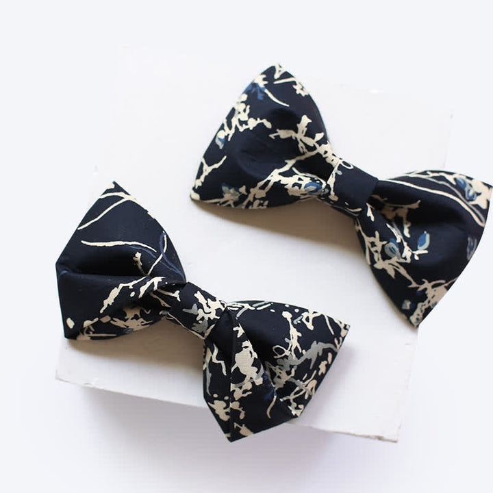 Papillon da uomo con graffiti blu navy e bianco