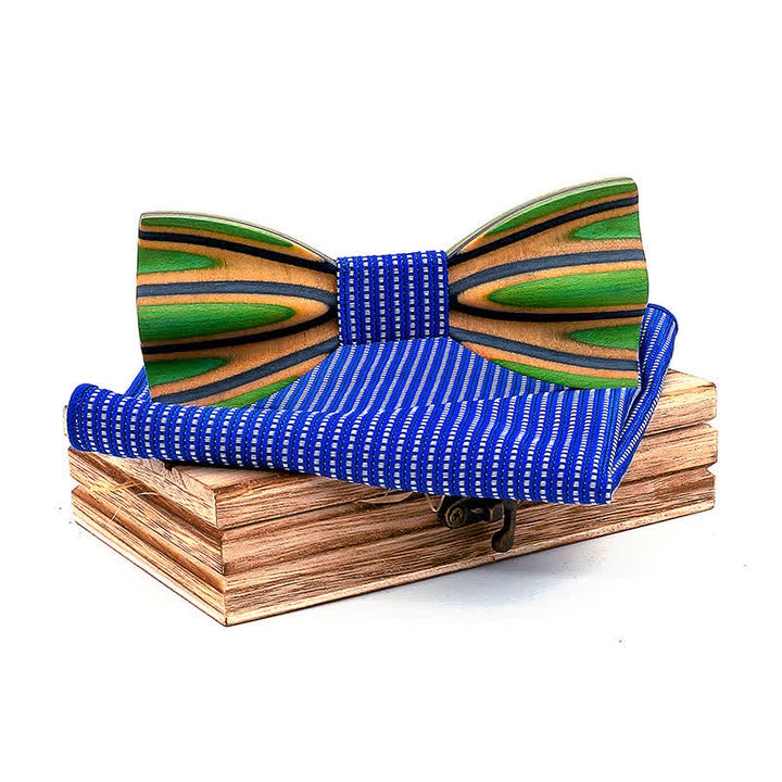 Set di 2 papillon in legno con incisione laser da uomo