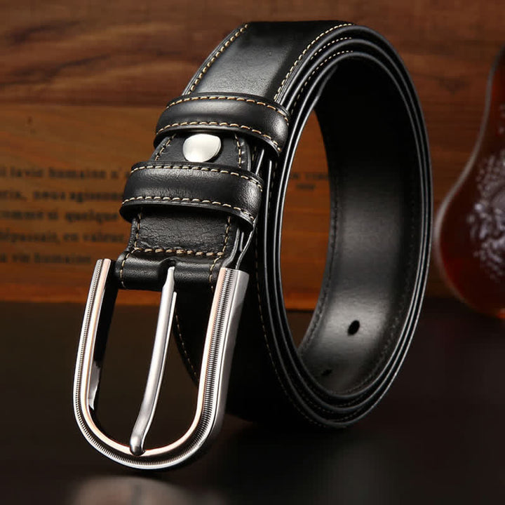 Cintura in pelle elegante retrò da uomo a doppia faccia