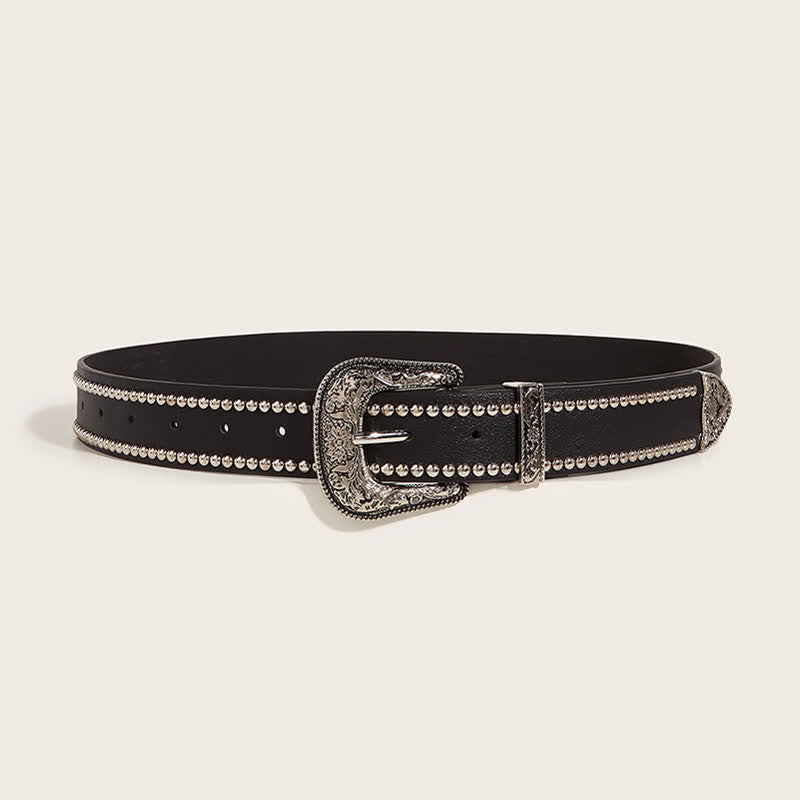 Cintura in pelle con rivetti stile punk da donna