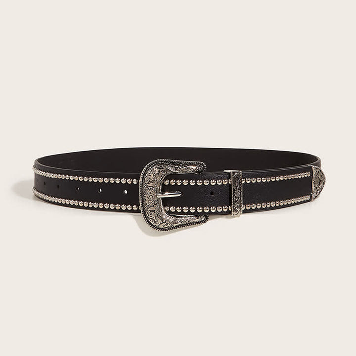 Cintura in pelle con rivetti stile punk da donna