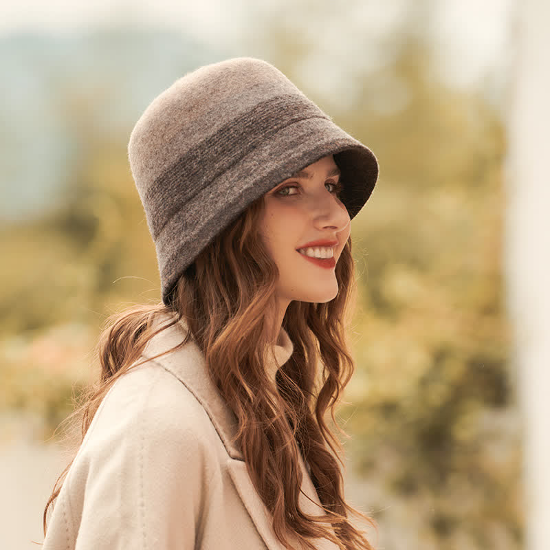 Cappello da pescatore a blocchi di colore con strisce multicolori da donna - image 1