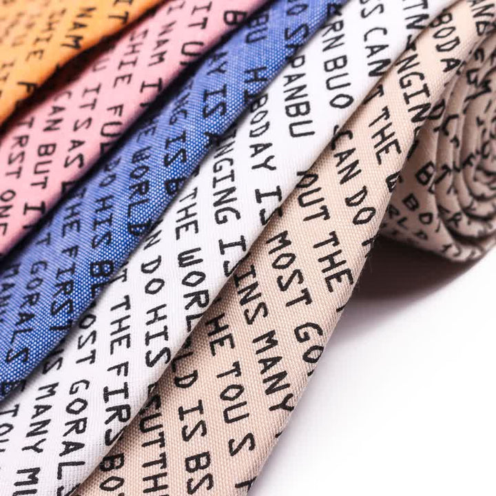 Cravatta casual creativa da uomo con lettere inglesi