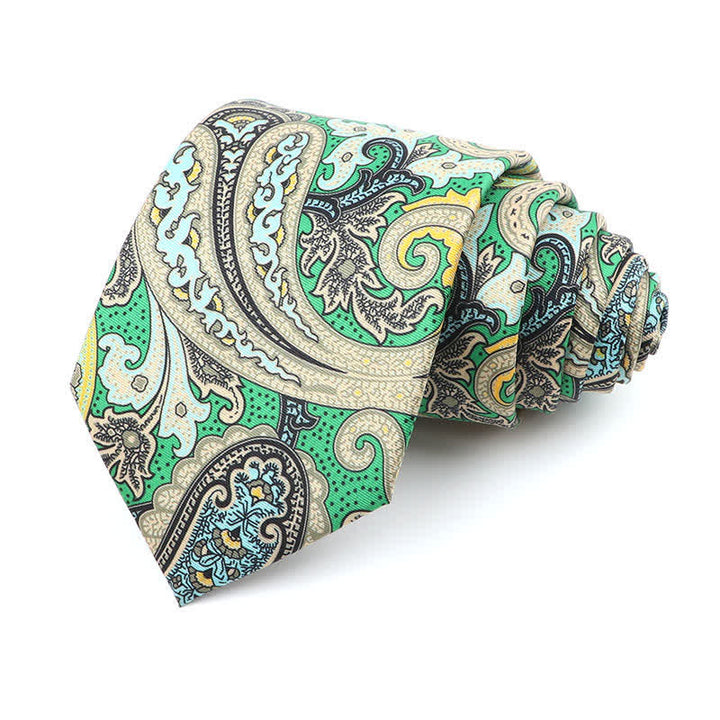 Cravatta Paisley da uomo - Verde - image 4