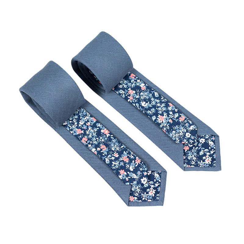 Cravatta da uomo con motivo patchwork floreale a quadri