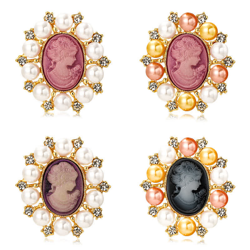 Spilla di perle di bellezza in rilievo del palazzo femminile