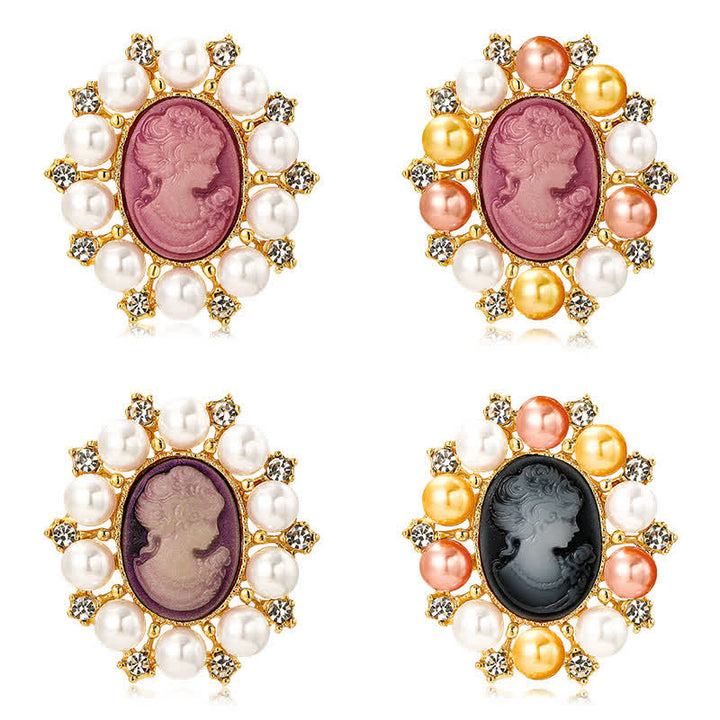 Spilla di perle di bellezza in rilievo del palazzo femminile