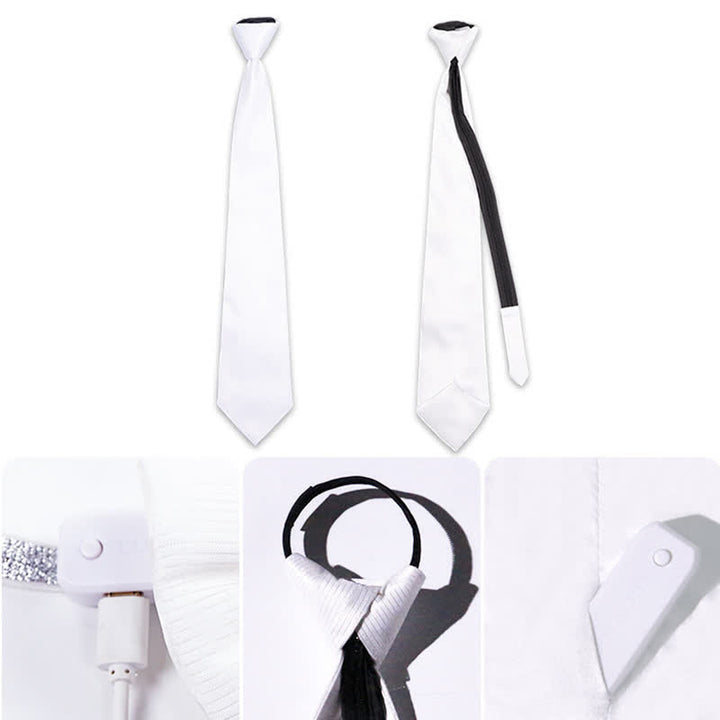 Cravatta luminosa futuristica in fibra ottica - image 4