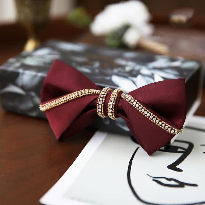 Papillon elegante a catena da uomo con fazzoletto da taschino