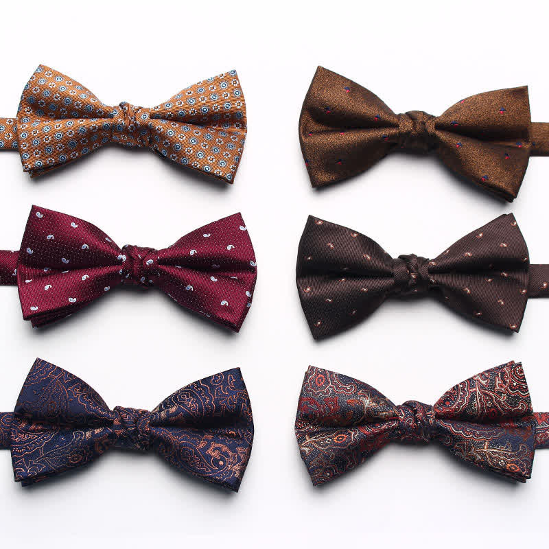 Papillon jacquard tinto in filo antico da uomo