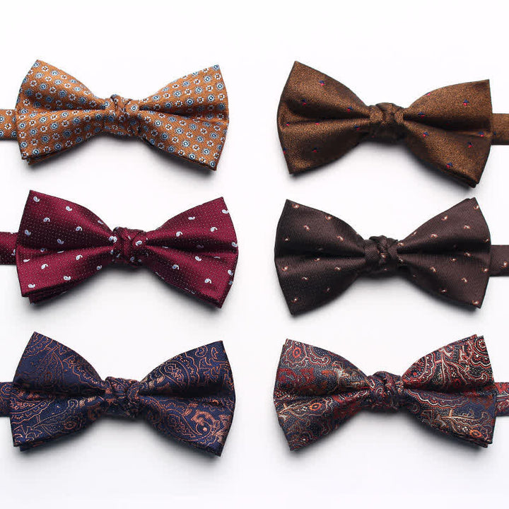 Papillon jacquard tinto in filo antico da uomo - image 3