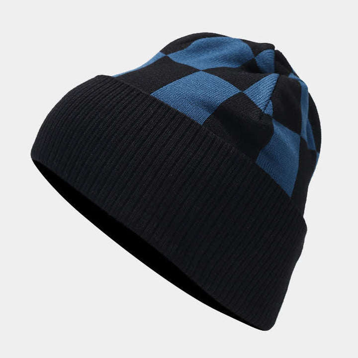 Set di 3 cappelli, sciarpe e guanti a quadri a scacchi unisex