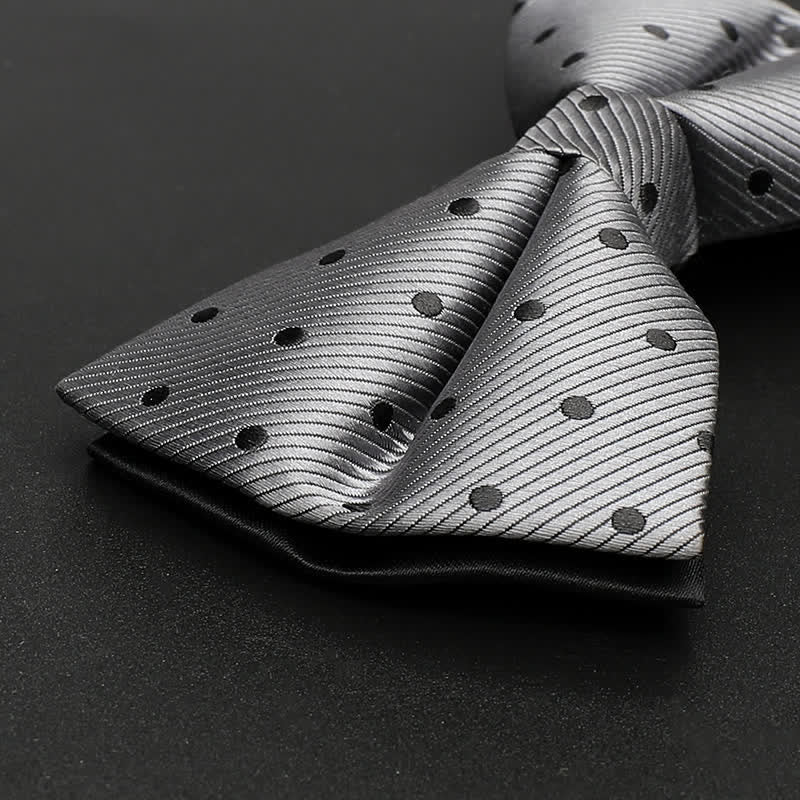 Papillon classico a pois grigi da uomo