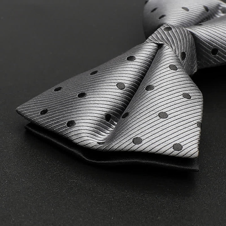 Papillon classico a pois grigi da uomo