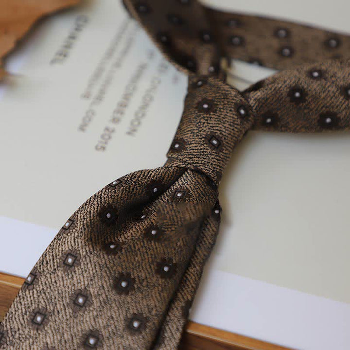 Cravatta da uomo con motivo Paisley a righe della serie Coffee Colors