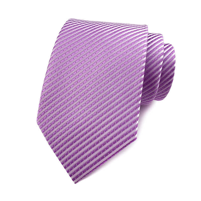 Cravatta da lavoro discreta in twill tinta unita da uomo - Viola - image 12
