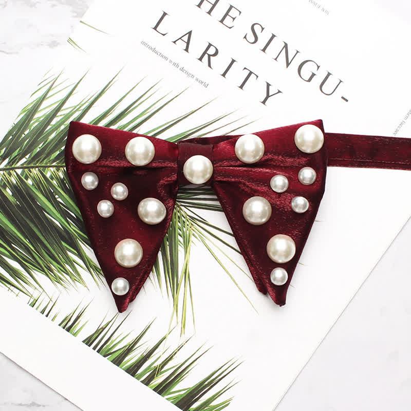 Papillon a punta oversize luminoso con perle