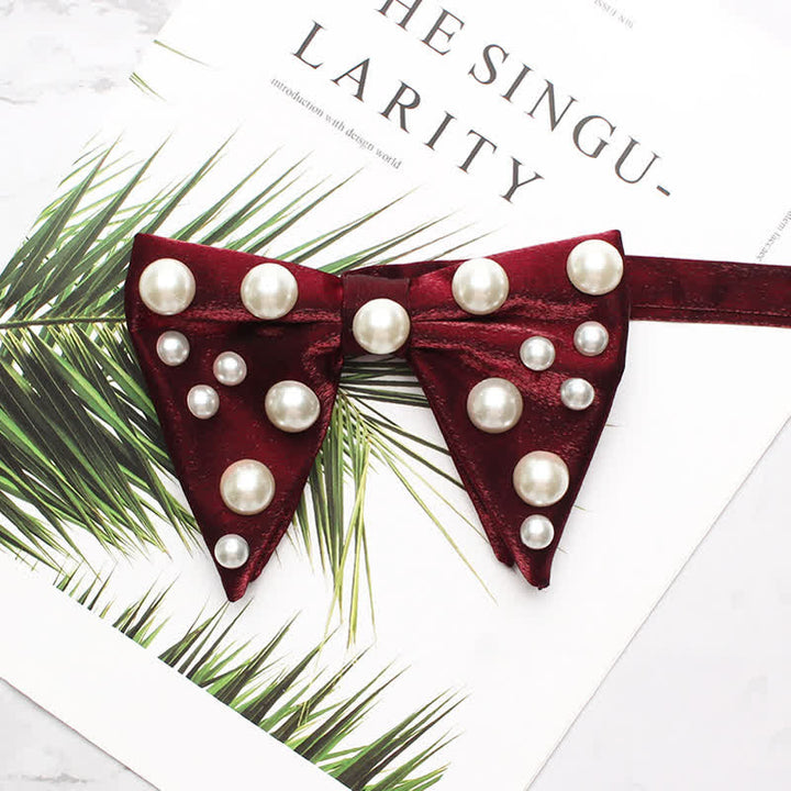 Papillon a punta oversize luminoso con perle