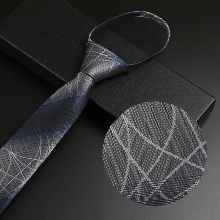 Cravatta Horizon con cerniera blu-grigio da uomo