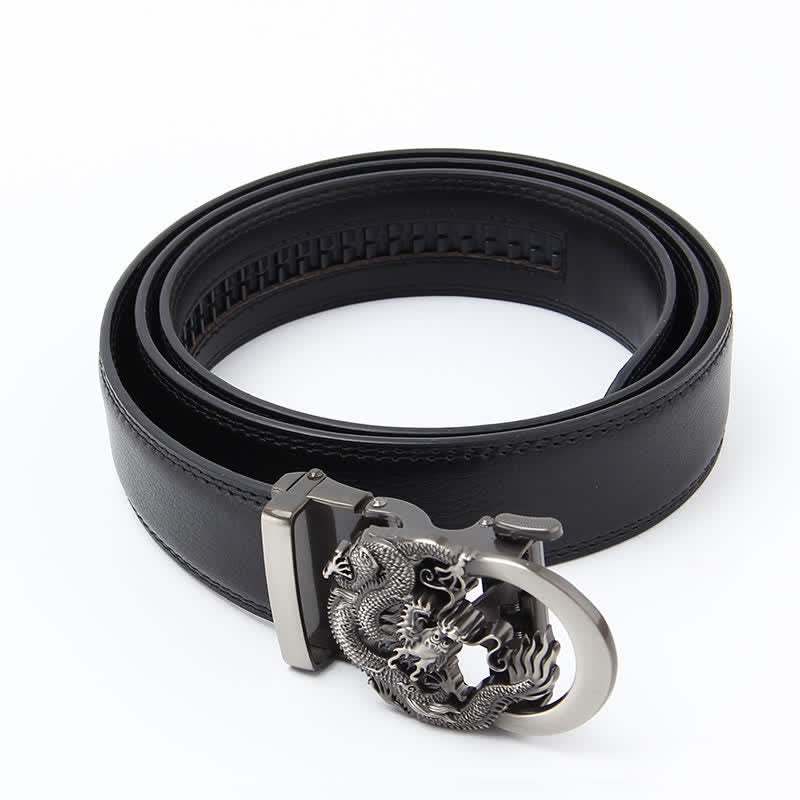 Cintura in pelle con cricchetto automatico Dragon Business da uomo