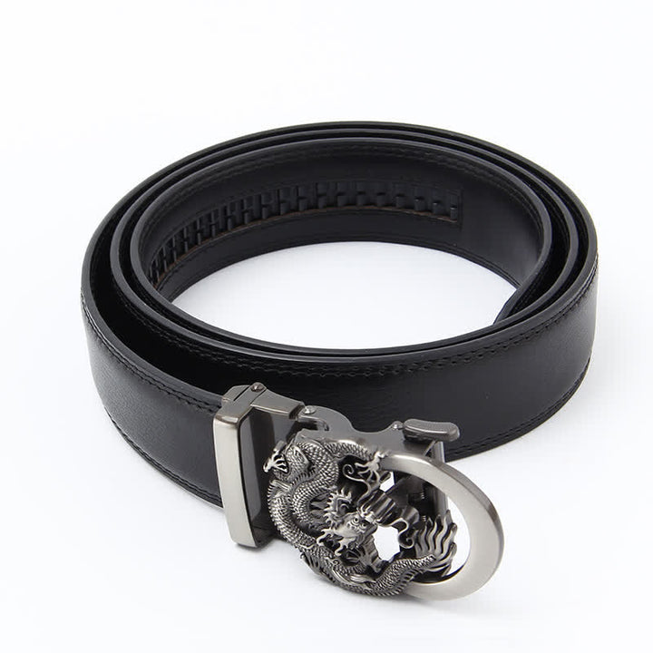 Cintura in pelle con cricchetto automatico Dragon Business da uomo
