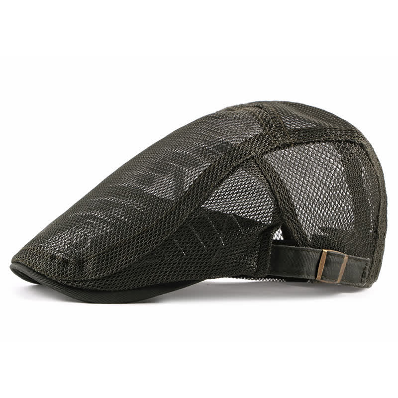 Cappello da sole traspirante con maglia cava, berretto piatto - Verde militare - Regolabile (circa 21 5/8"-23 5/8") - image 11