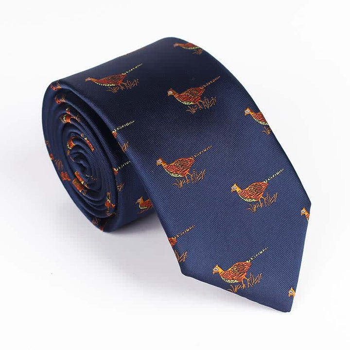 Cravatta ricamata con uccello volante da uomo 
