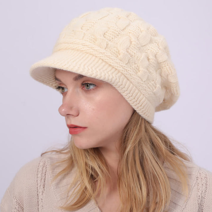 Cappello con visiera e fodera soffice e soffice da donna
