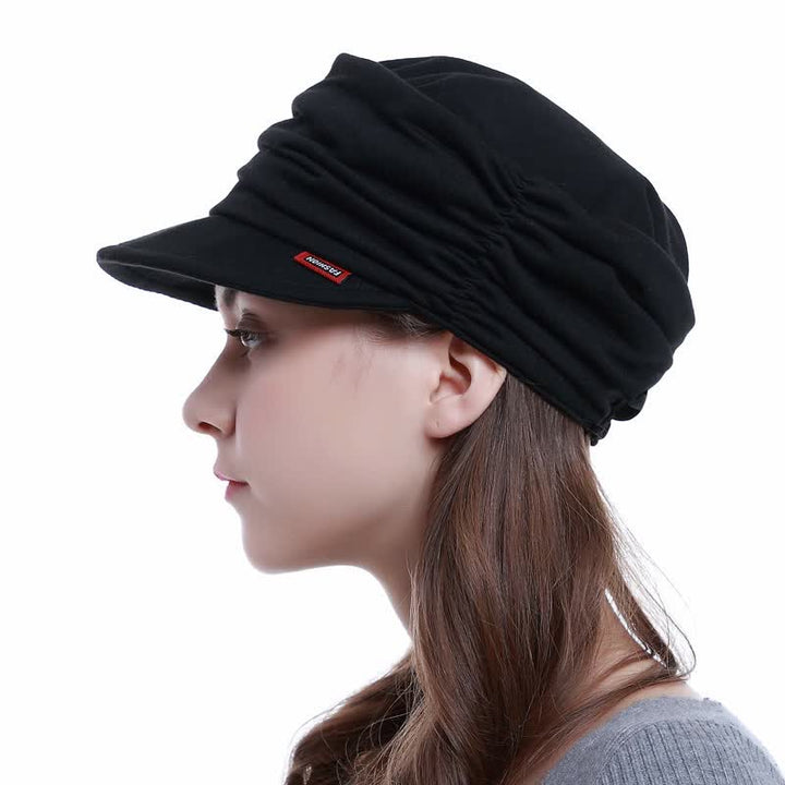 Cappello da baseball plissettato con tesa morbida da donna